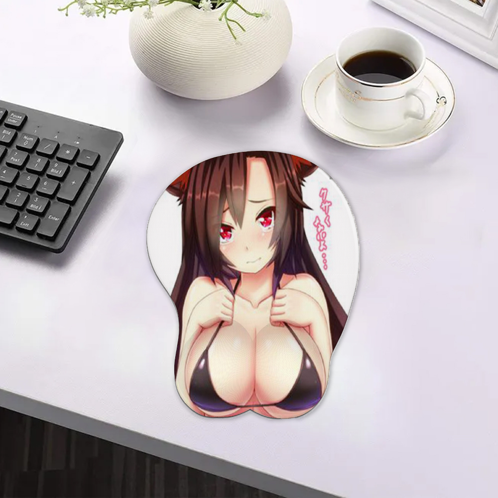 Anime 3D Boobs mousepad with Wrist Rest | Sexy Oppai Mouse pad for PC | Oppai mousepad with wrist support