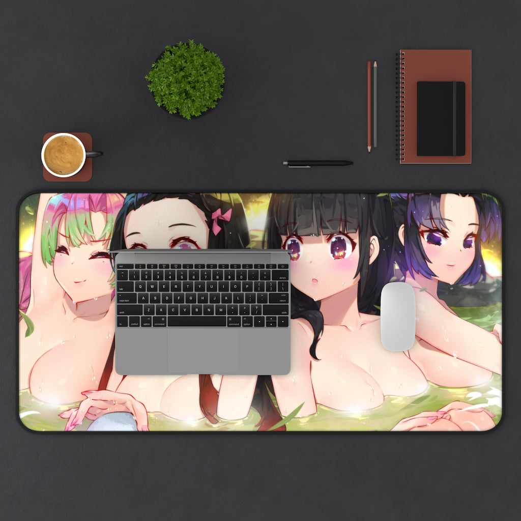 Nezuko Shinobu Mitsuri and Kanao Demon Slayer Nude Bath Bamboo Forest Mousepad - Gaming Playmat