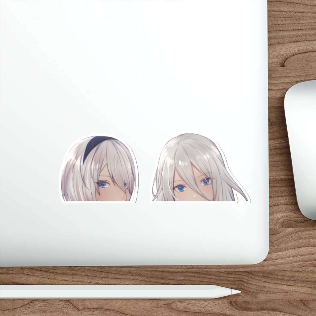 Nier Automata Peeker Sticker - Anime Peeker Car Decal