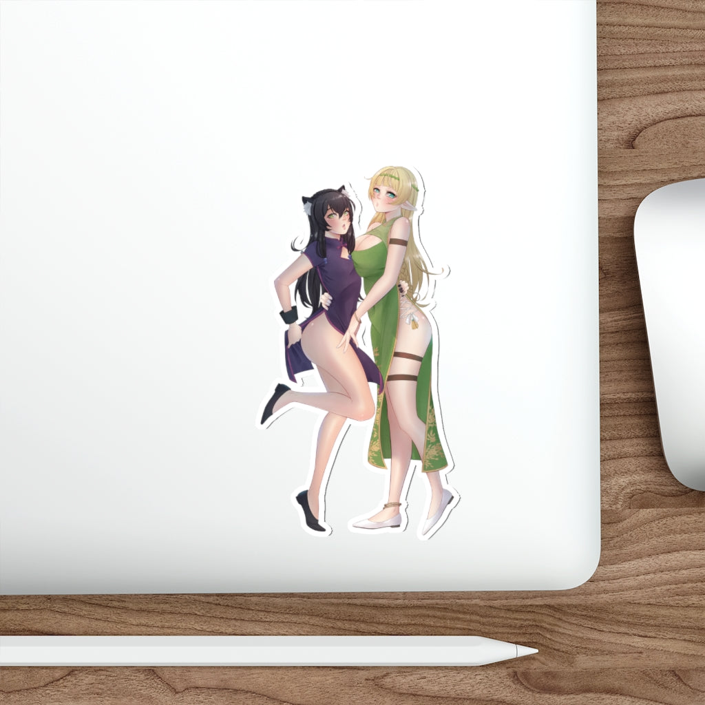 Sexy Rem Galleu and Shera L. Greenwood How Not to Summon a Demon Lord Waterproof Sticker - Ecchi Vinyl Decal