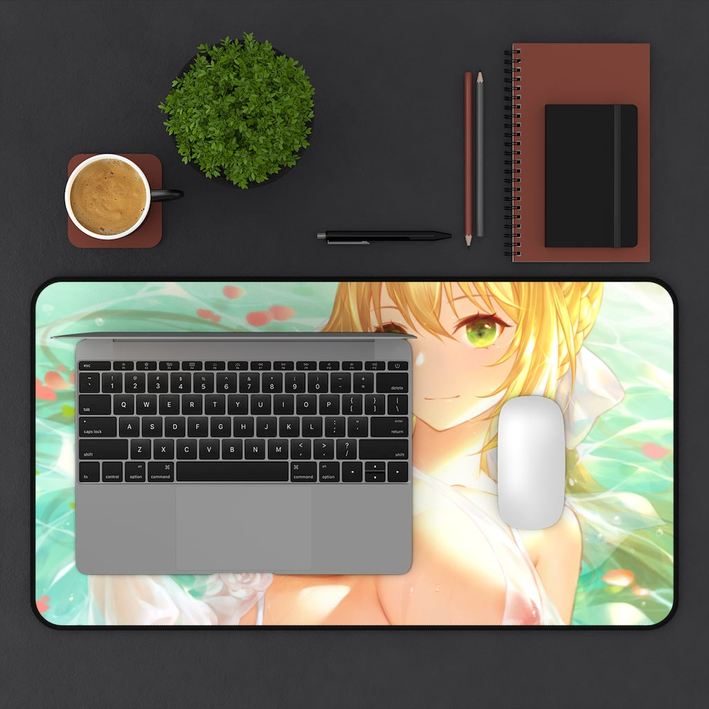 Fate Grand Order Ecchi Mousepad - Nude Tits Saber Large Desk Mat - Fate Stay Night Mouse Pad - Sexy Anime Girl Playmat