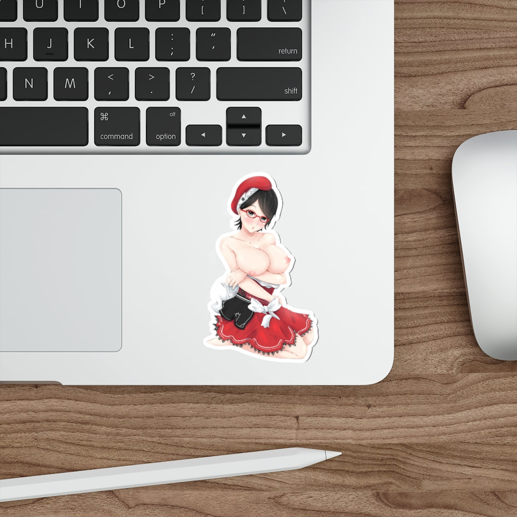 Uchiha Sarada Naruto Topless Waifu Waterproof Sticker - Ecchi Vinyl Decal