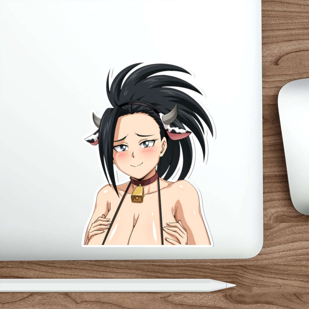 Momo Cow Girl Boobs Peeker Sticker - Car Window Sticker Peeker - My Hero Academia Ecchi Vinyl Car Decal