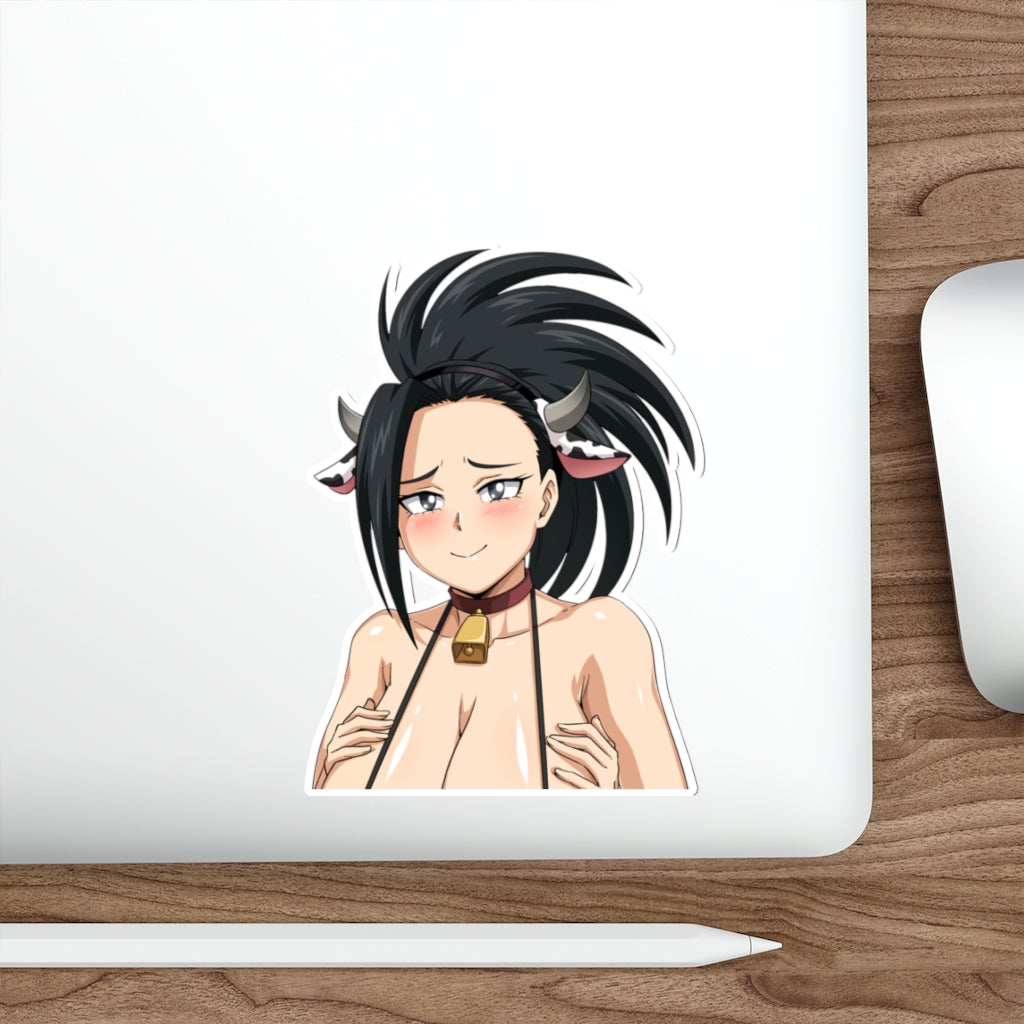 Momo Cow Girl Boobs Peeker Sticker - Car Window Sticker Peeker - My Hero Academia Ecchi Vinyl Car Decal