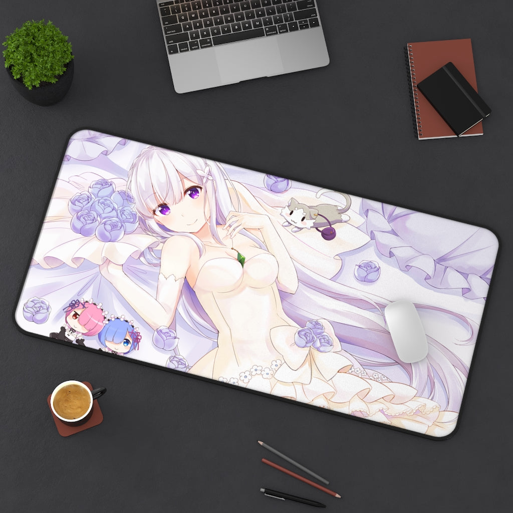 Re Zero Sexy Mousepad - Kawaii Emilia Desk Mat - Ecchi Playmat