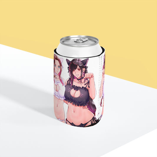 Final Fantasy 7 Koozie - Manchon isotherme pour canette FF7 Remake - Neko Girl Aerith et Tifa