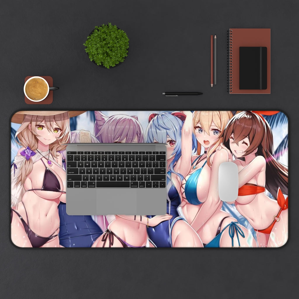 Genshin Impact Girls in Bikini Mousepad - Large Ecchi Desk Mat - MTG Playmat