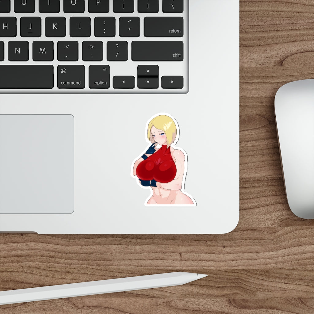 Blue Mary Big Boobs Waterproof Sticker - The King of Fighters Ecchi Vinyl Decal - Fatal Fury Sticker