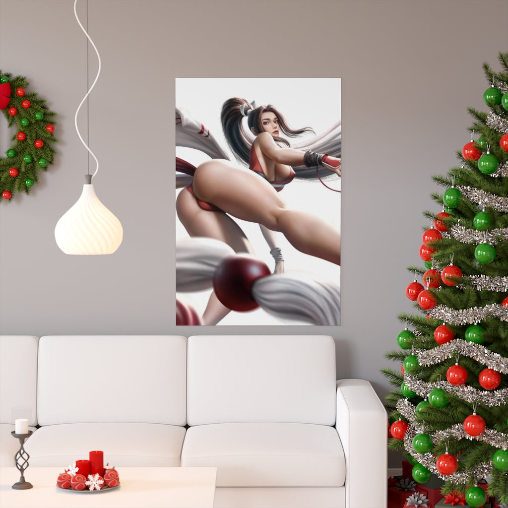 Sexy Mai Shiranui The King of Fighters Poster - Lewd Premium Matte Vertical Poster - Adult Wall Art