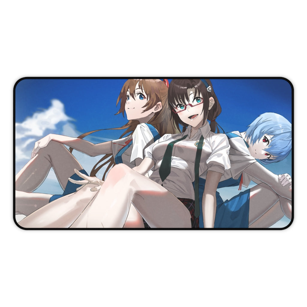 Evangelion Asuka Rei Mari Seifuku Desk Mat - Non Slip Mousepad