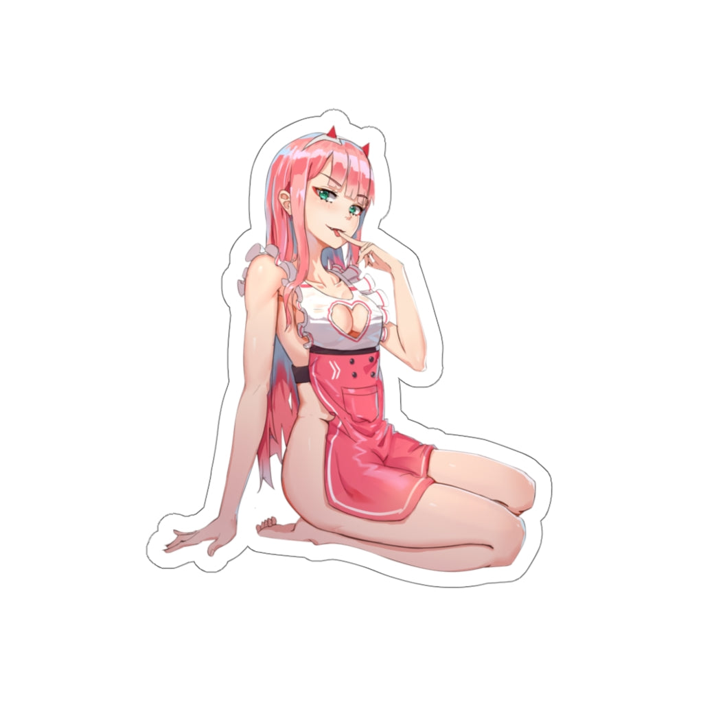 Zero Two Waterproof Sticker - Ecchi Apron Decal - Darling in the Franxx