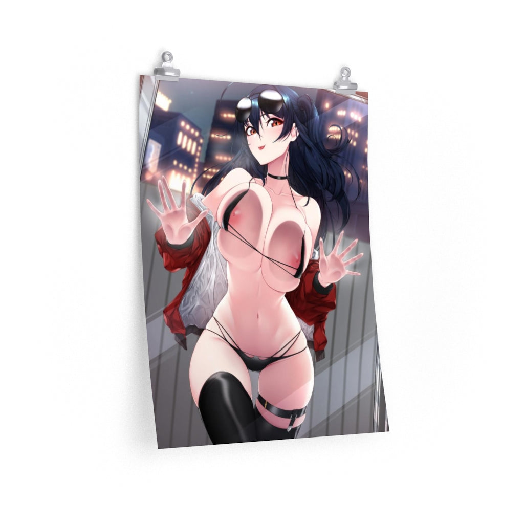 Affiche de Taihou Azur Lane avec seins nus pressés - Affiche verticale mate de qualité supérieure obscène - Art mural pour adultes