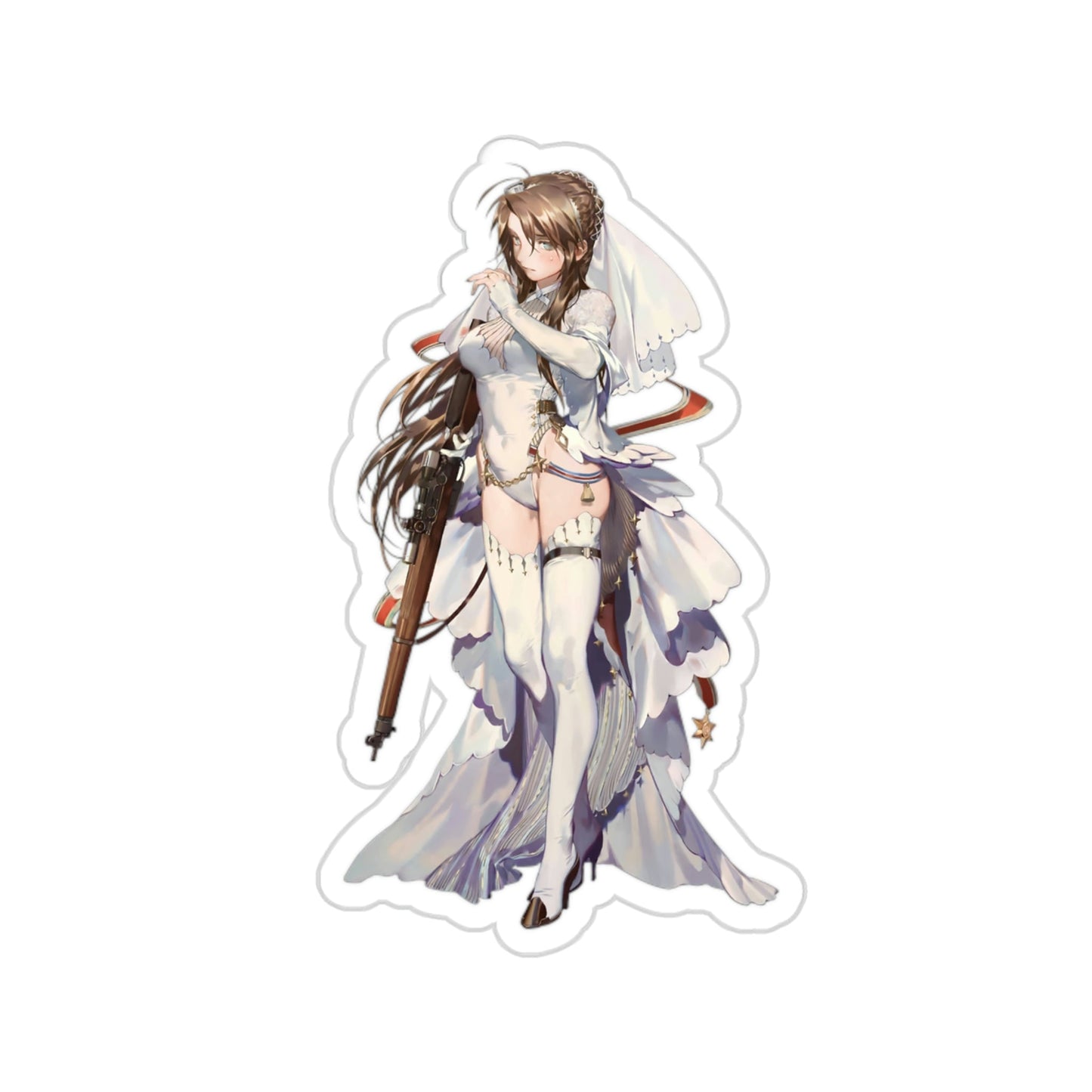 Sexy Bride Lee Enfield Girls Frontline Waterproof Sticker - Weatherproof Vinyl Car Decal