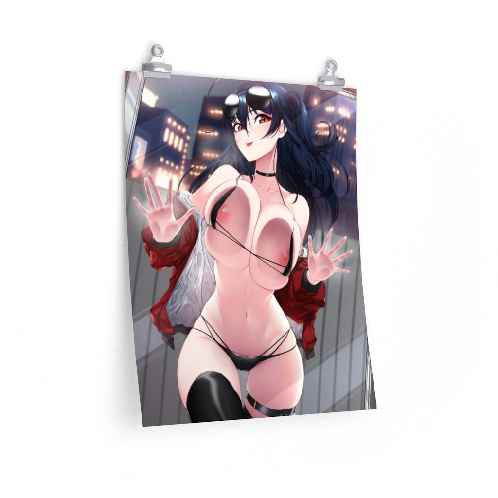 Affiche de Taihou Azur Lane avec seins nus pressés - Affiche verticale mate de qualité supérieure obscène - Art mural pour adultes