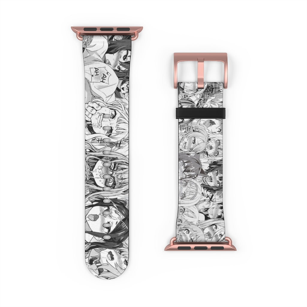 Apple Watch Band 38 mm and 42 mm - Ahegao Lewd Leather Apple Watch Band