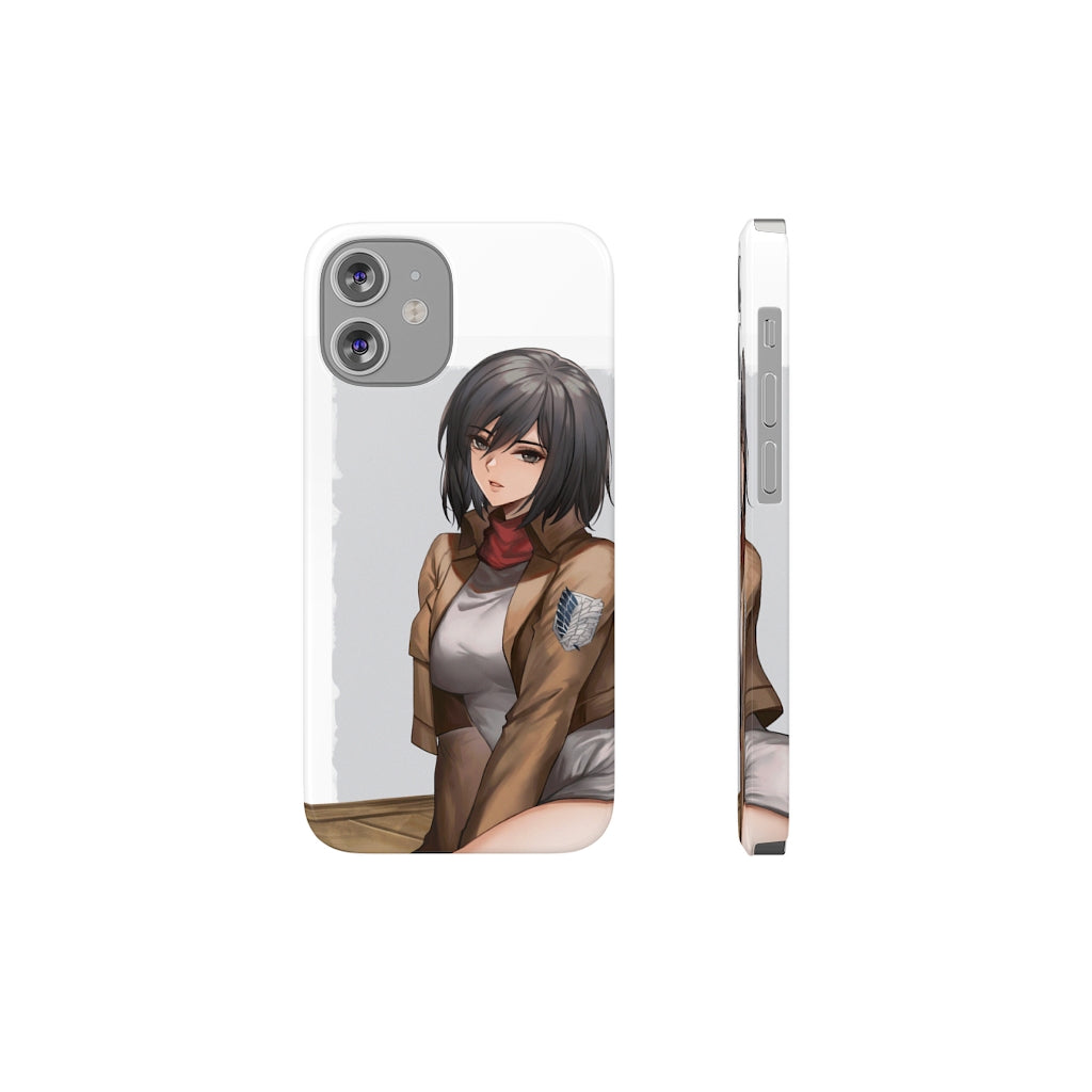 iPhone 13 Case - iPhone 12 Case - AOT Phone Case - Mikasa Anime Phone Case