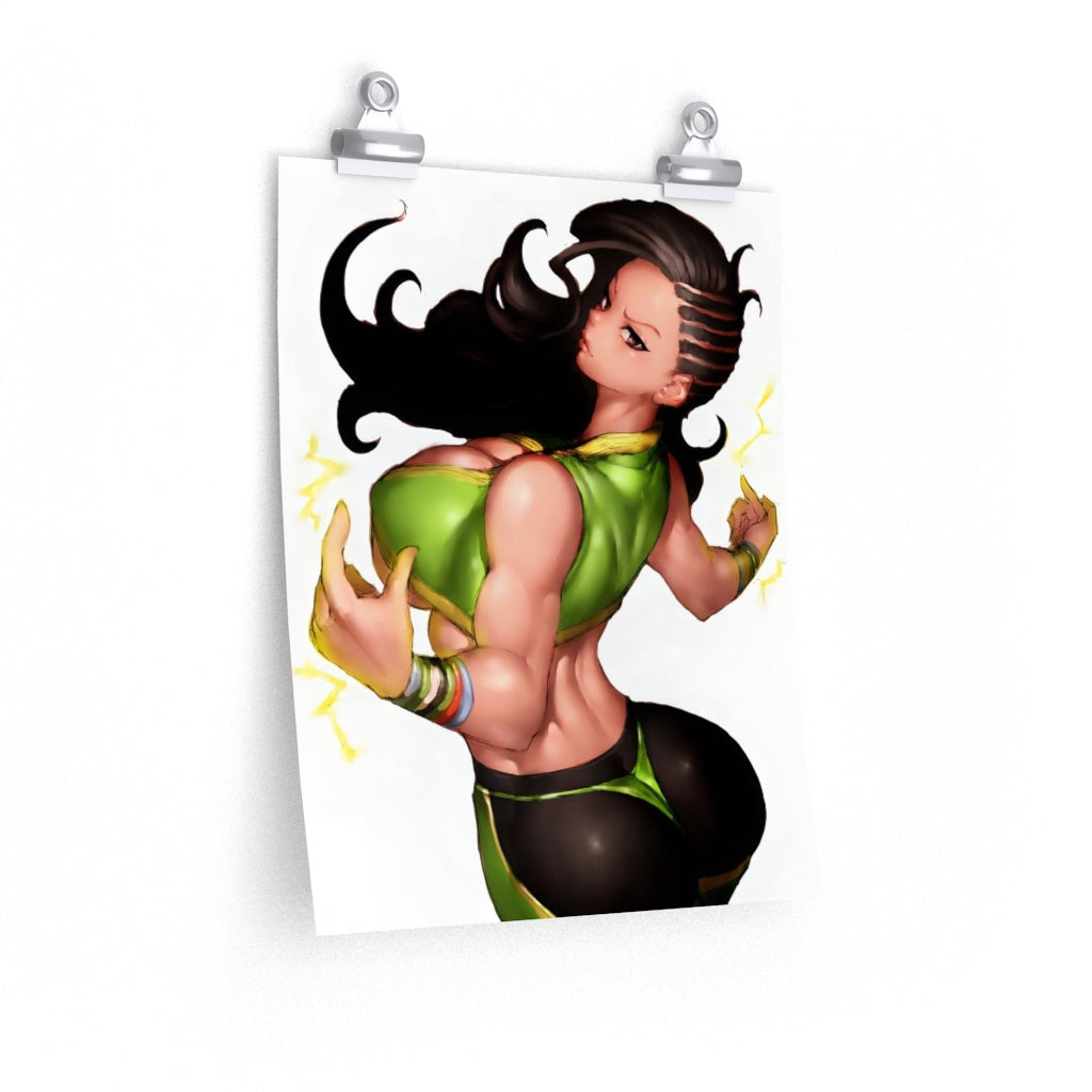 Laura Matsuda Street Fighter Poster - Lewd Premium Matte Vertical Poster - Adult Wall Art