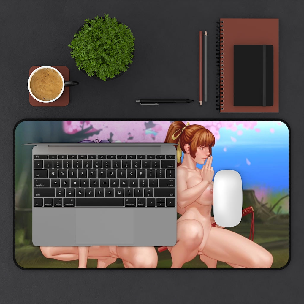 Kasumi and Ayane Dead Or Alive Nude Hentai Desk Mat - Non Slip Mousepad