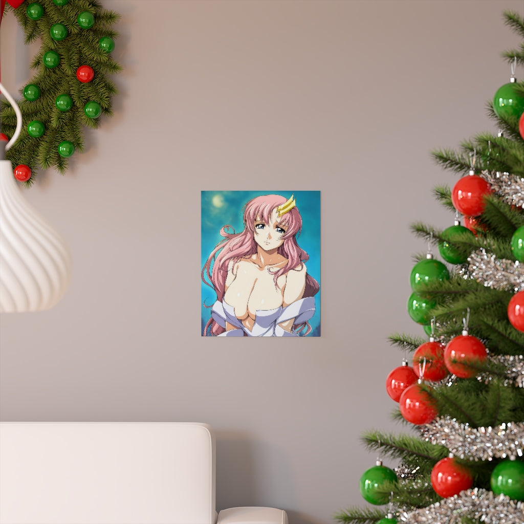 Big Boobs Lacus Clyne Gundam Ecchi Poster - Lewd Premium Matte Vertical Poster - Adult Wall Art