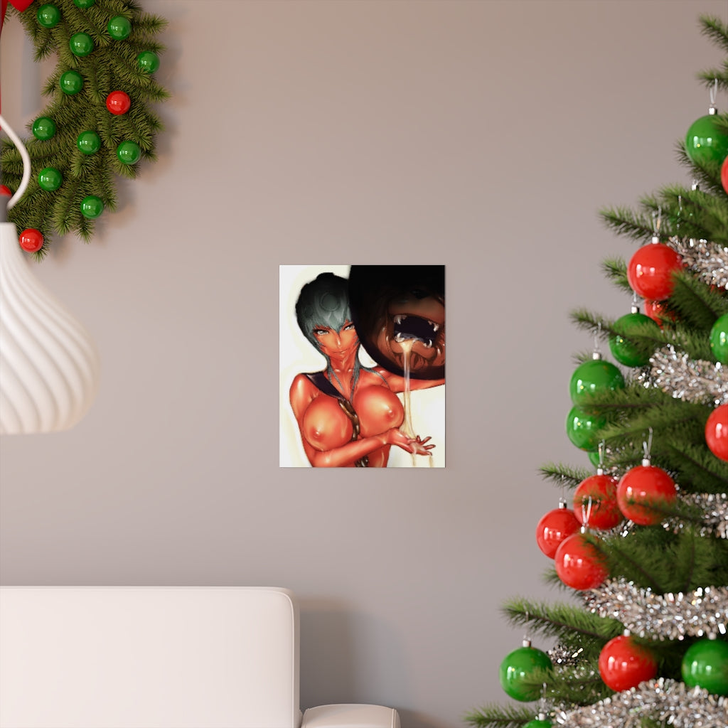 Female Hakan Street Fighter Poster - Lewd Premium Matte Vertical Poster - Adult Wall Art