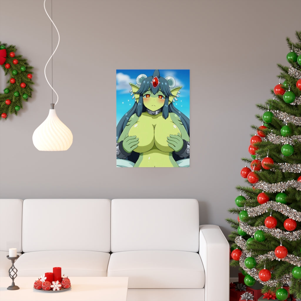 Poster Giga Mermaid Boobs Shantae Ecchi - Affiche verticale mate de qualité supérieure obscène - Art mural pour adulte