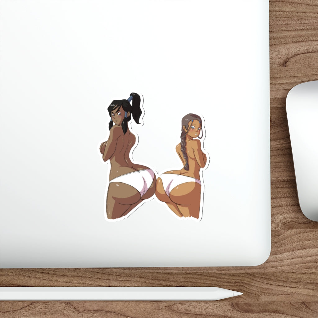 Big Butt Korra and Katara Waterproof Sticker - Ecchi Vinyl Decal