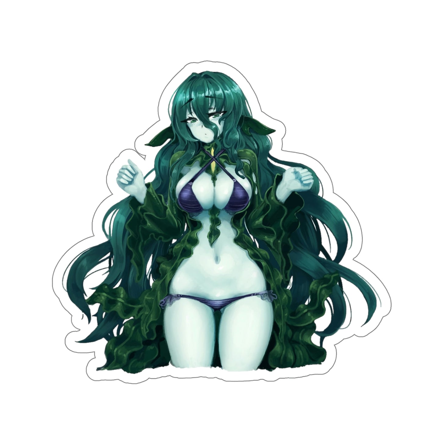 Sexy Flow Kelp Monster Girl Encyclopedia Waterproof Sticker - Weatherproof Vinyl Car Decal