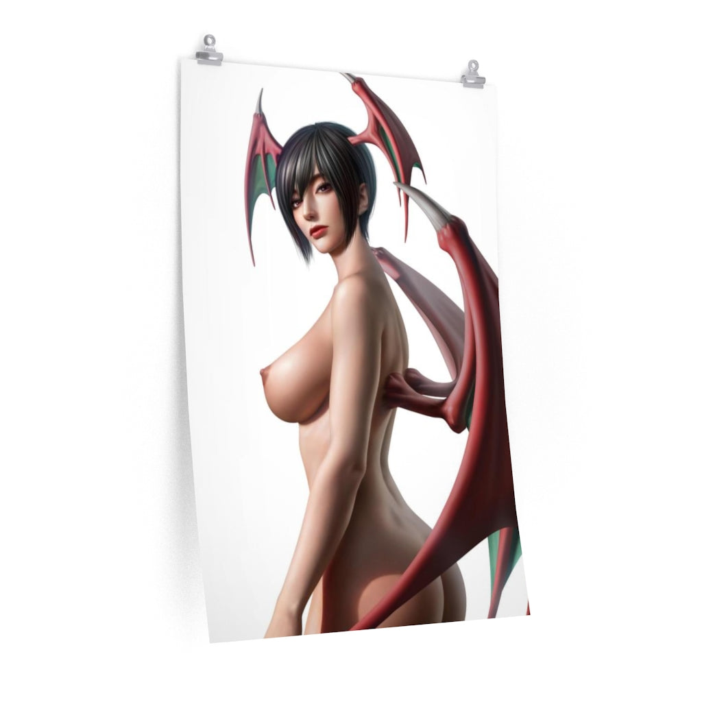 Nude Lilith Darkstalkers Poster - Lewd Premium Matte Vertical Poster - Adult Wall Art