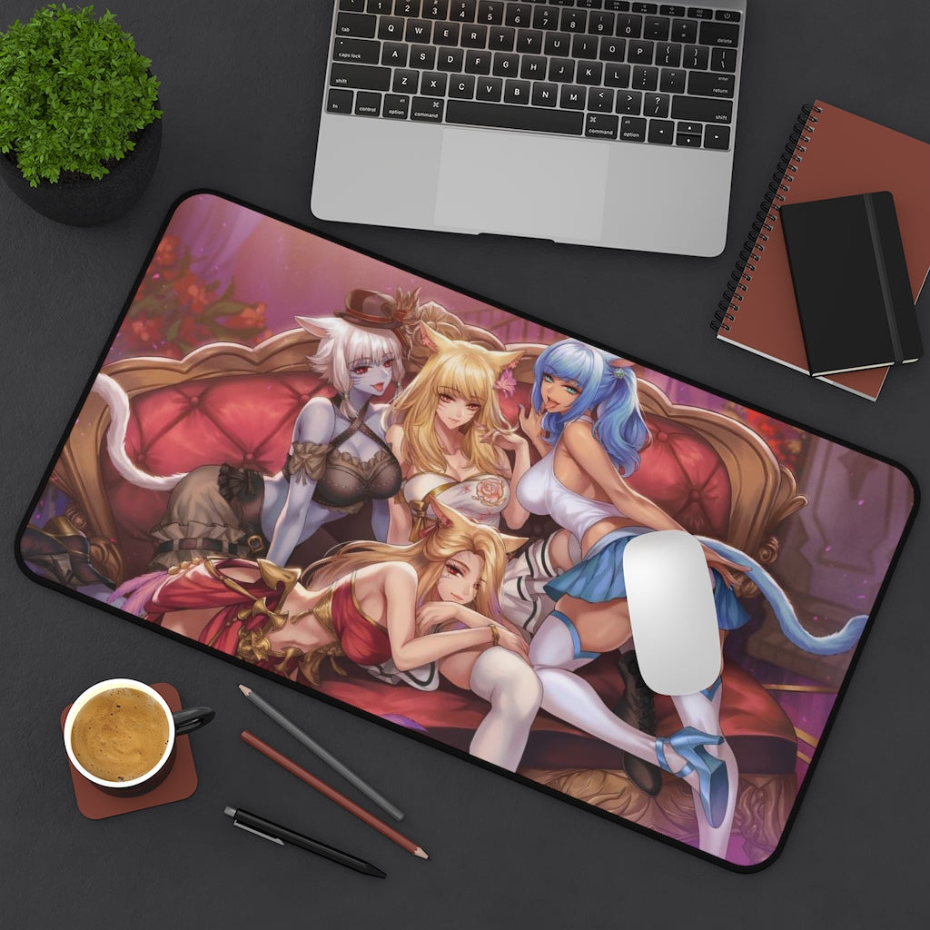 Final Fantasy 14 Mousepad - Ecchi Miqo'Te Large Desk Mat - MTG Playmat