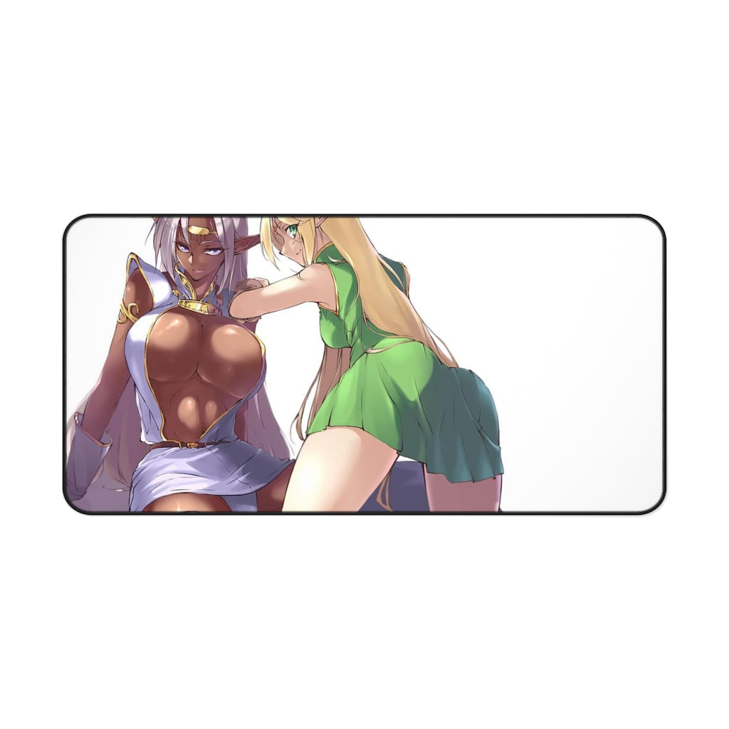 Record Of Lodoss War Sexy Mousepad - Pirotess And Deedlit Anime Desk Mat - Ecchi Playmat