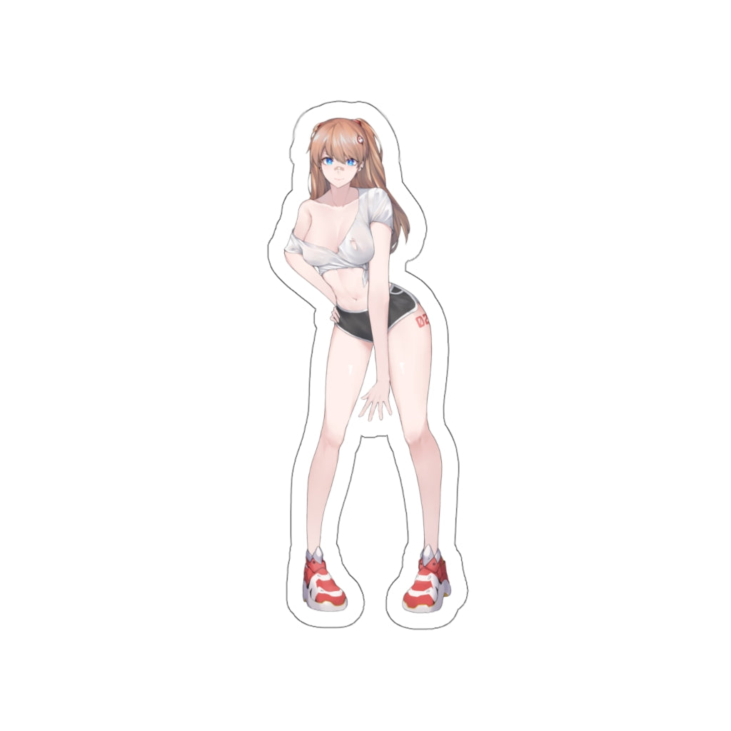 Evangelion Sticker - Casual Asuka Waterproof Sticker Ecchi - Anime Car Decal