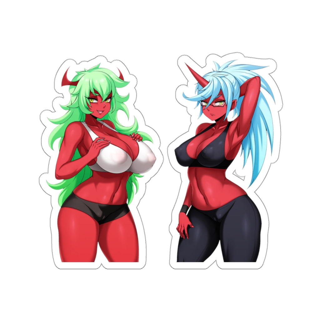 Panty and Stocking with Garterbelt Sexy Waifus Scanty and Kneesocks Waterproof Sticker - Ecchi Vinyl Decal