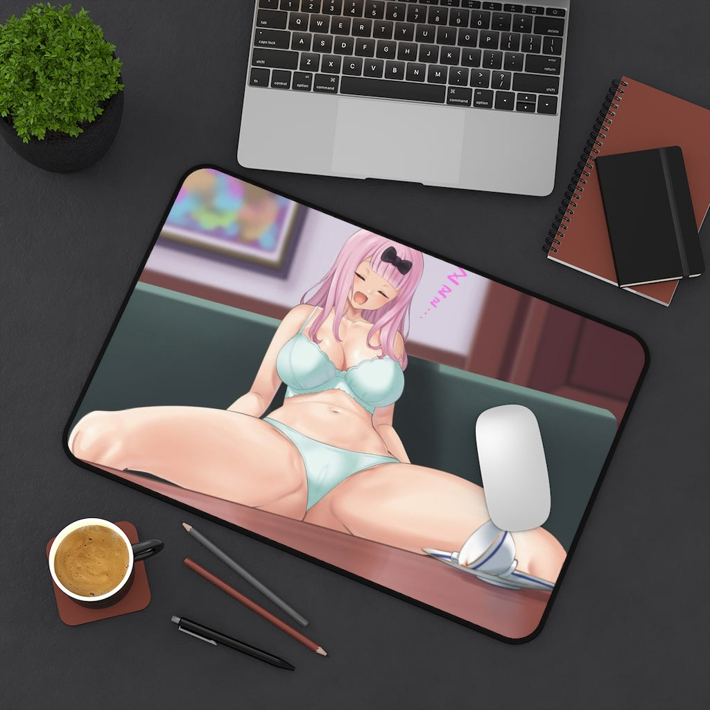 Fujiwara Chika Kaguya-sama Love is War Sexy Lingerie Desk Mat - Non Slip Mousepad