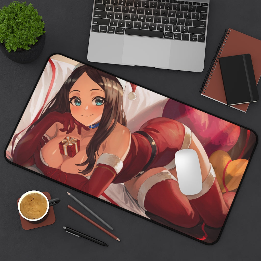 Fate Grand Order Ecchi Mousepad - Leonardo Da Vinci Christmas Large Desk Mat - Sexy Mouse Pad