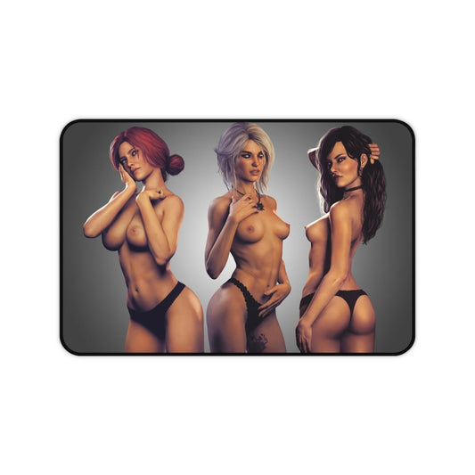 The Witcher Sexy Waifus Triss Ciri Yennefer Desk Mat - Non Slip Mousepad