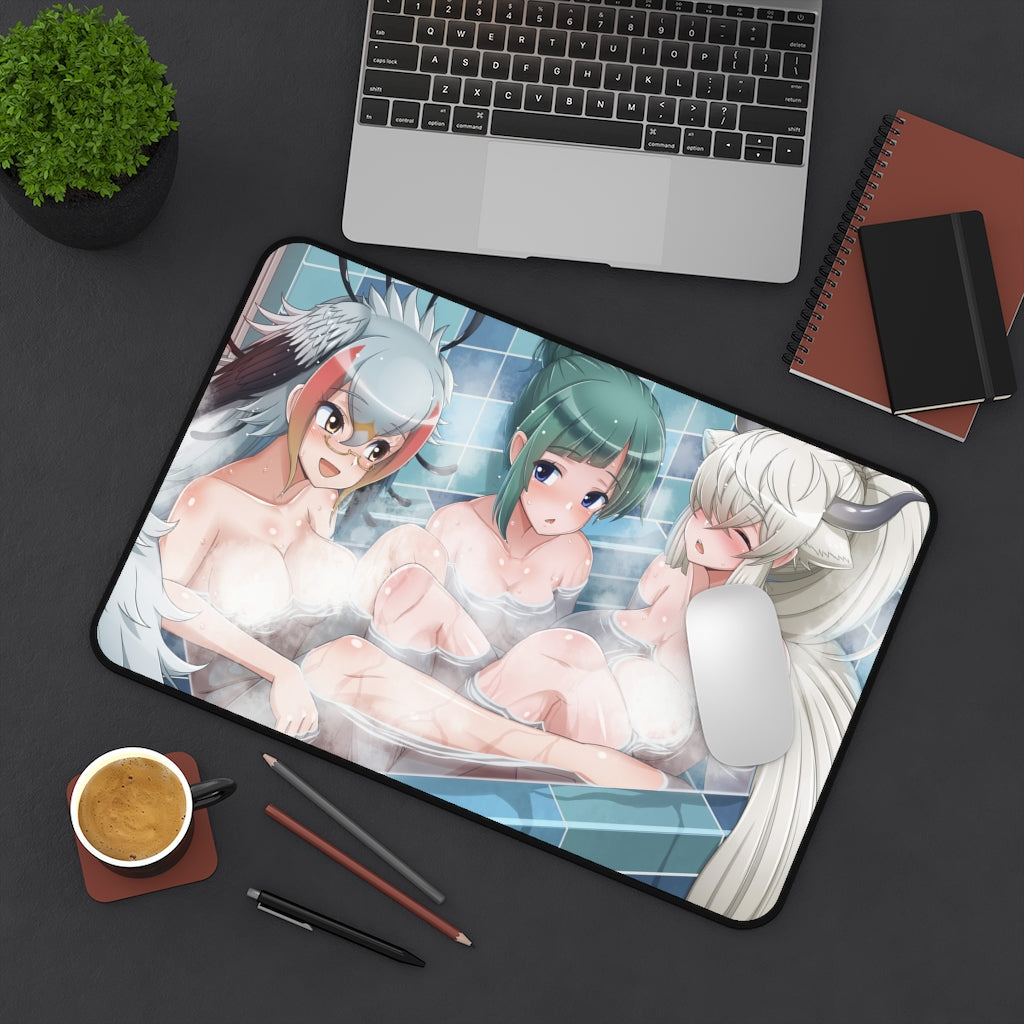 Yak and Secretarybird Kemono Friends Nude Bath Mousepad - Gaming Playmat