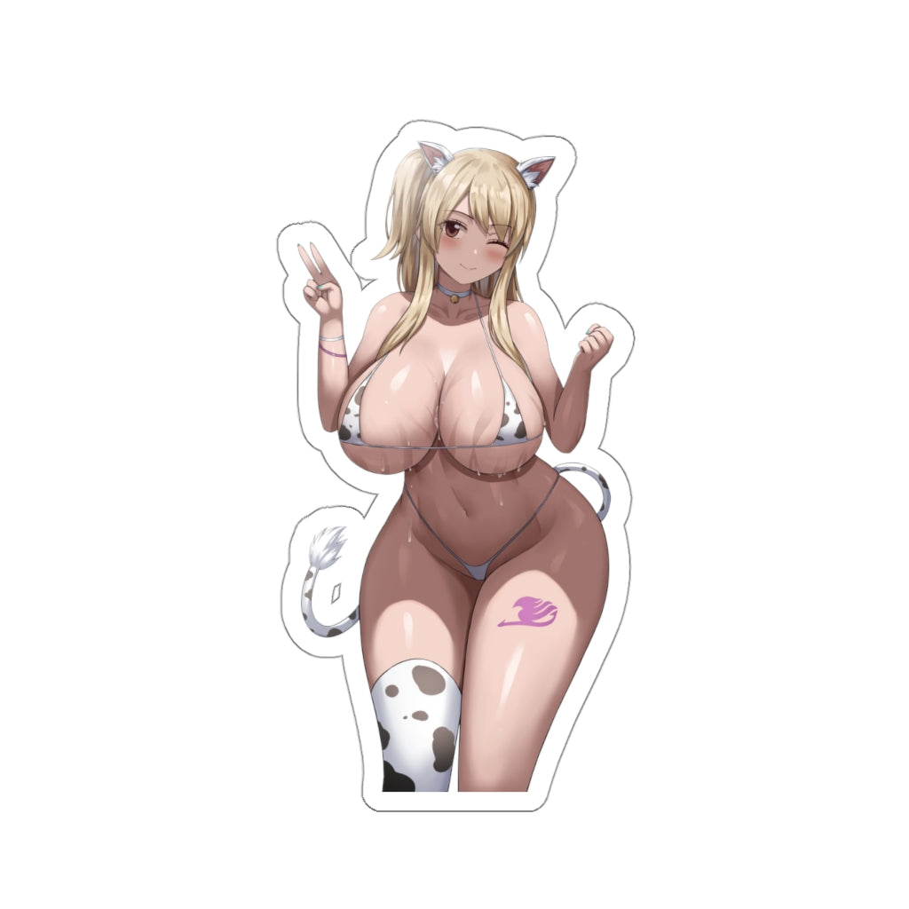 Cow Girl Bikini Lucy Heartfilia Fairy Tail Waterproof Sticker - Ecchi Vinyl Decal