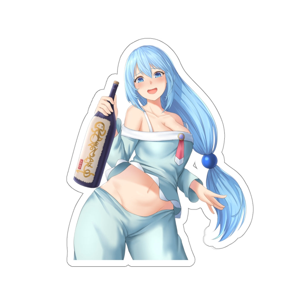 Konosuba Aqua Bottle Girl Waterproof Sticker - Ecchi Vinyl Decal