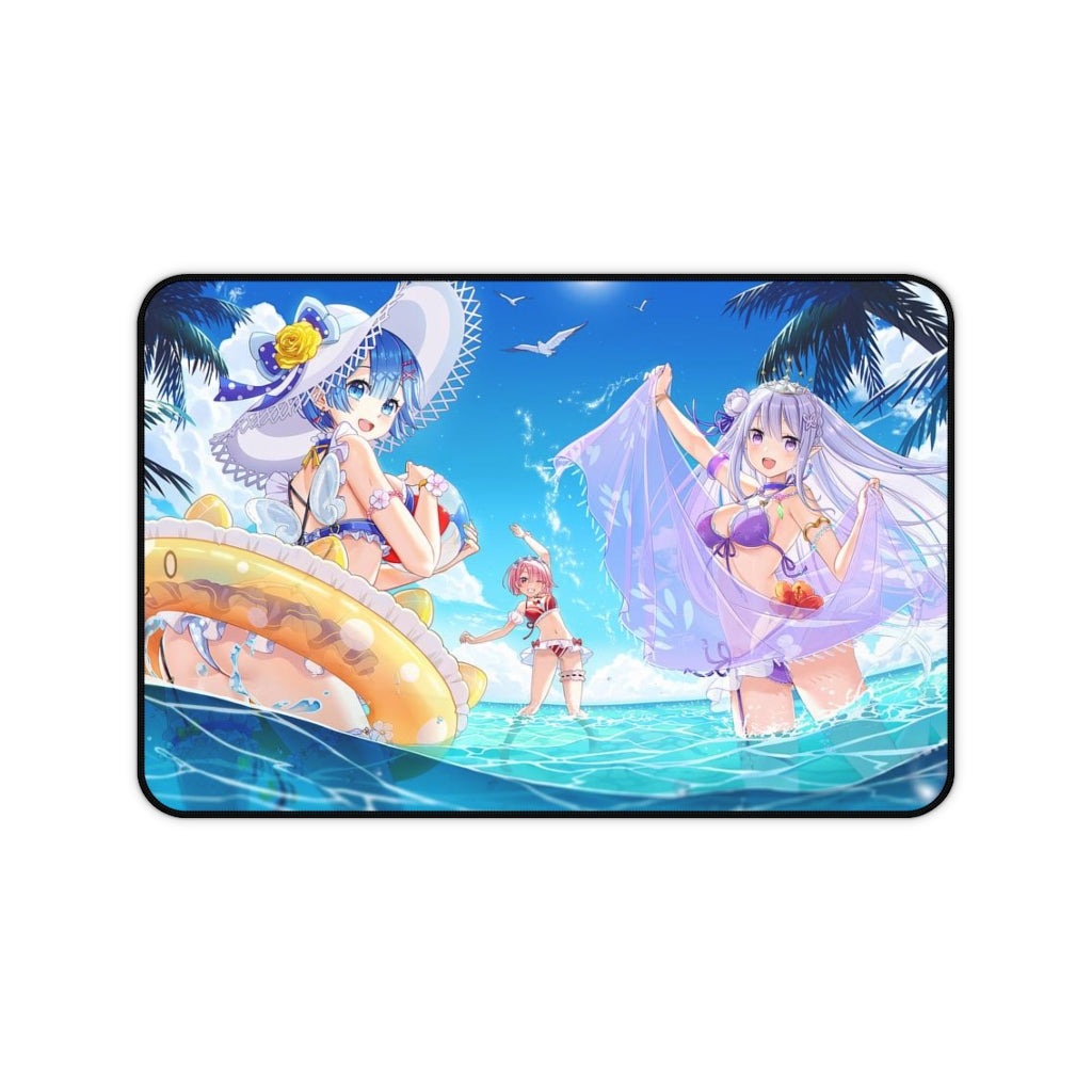 Re Zero Sexy Mousepad - Beach Waifus Desk Mat - Ecchi Playmat