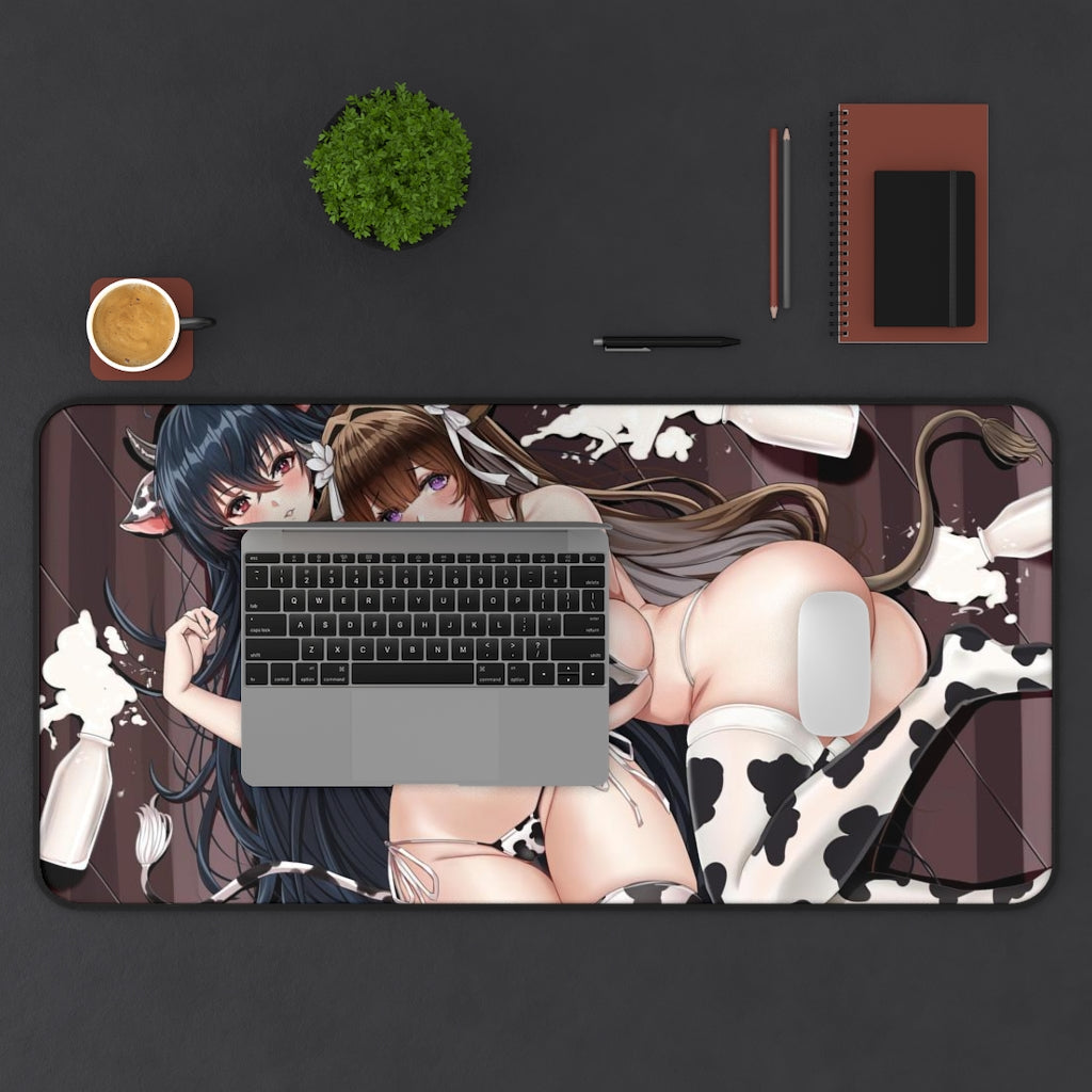 Azur Lane Cow Girls Mousepad - Large Desk Mat - Ecchi Mouse Pad - MTG Playmat