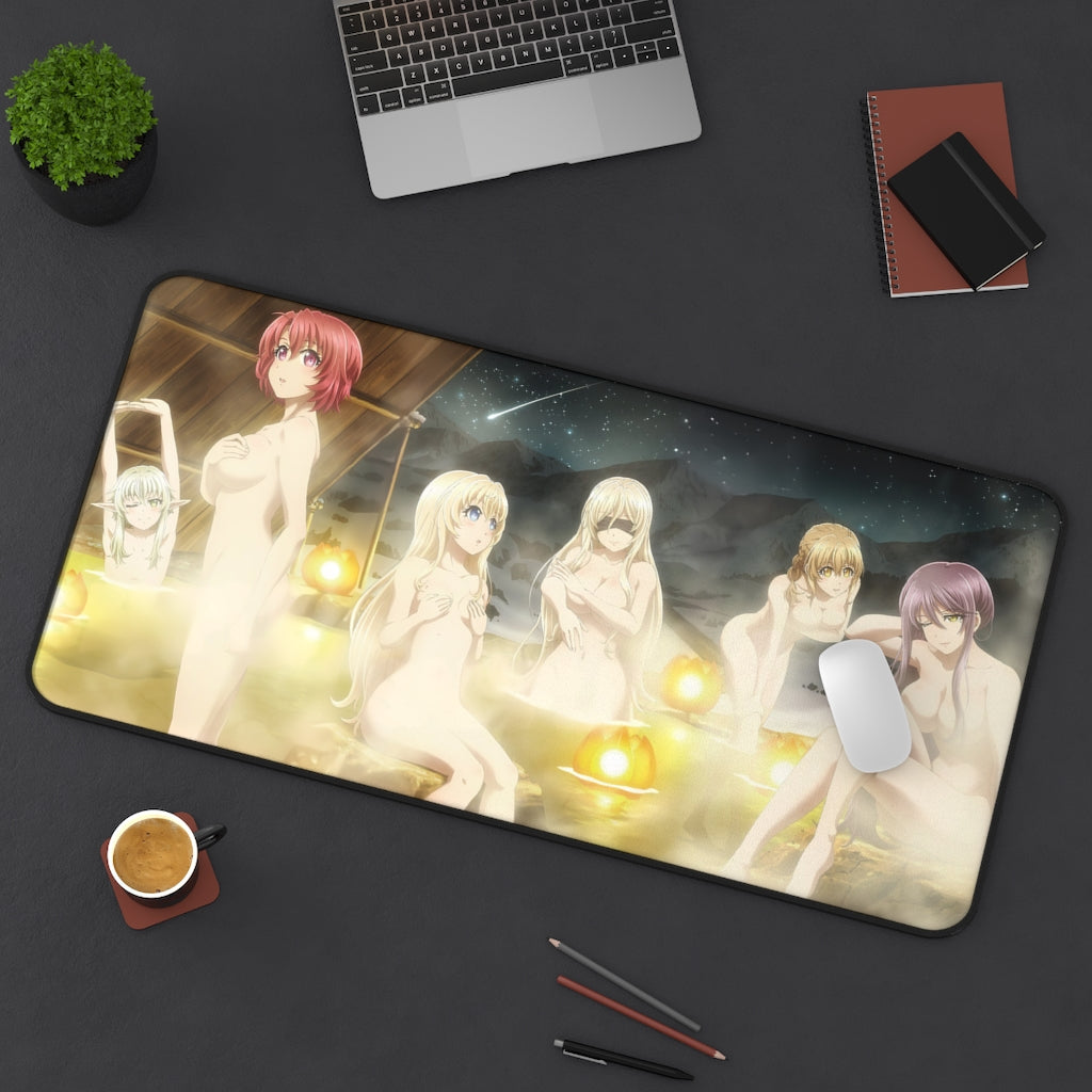 Goblin Slayer Ecchi Mousepad - Nude Female Charaters At The Onsen - Large Desk Mat - Mouse Pad - Sexy Anime Playmat