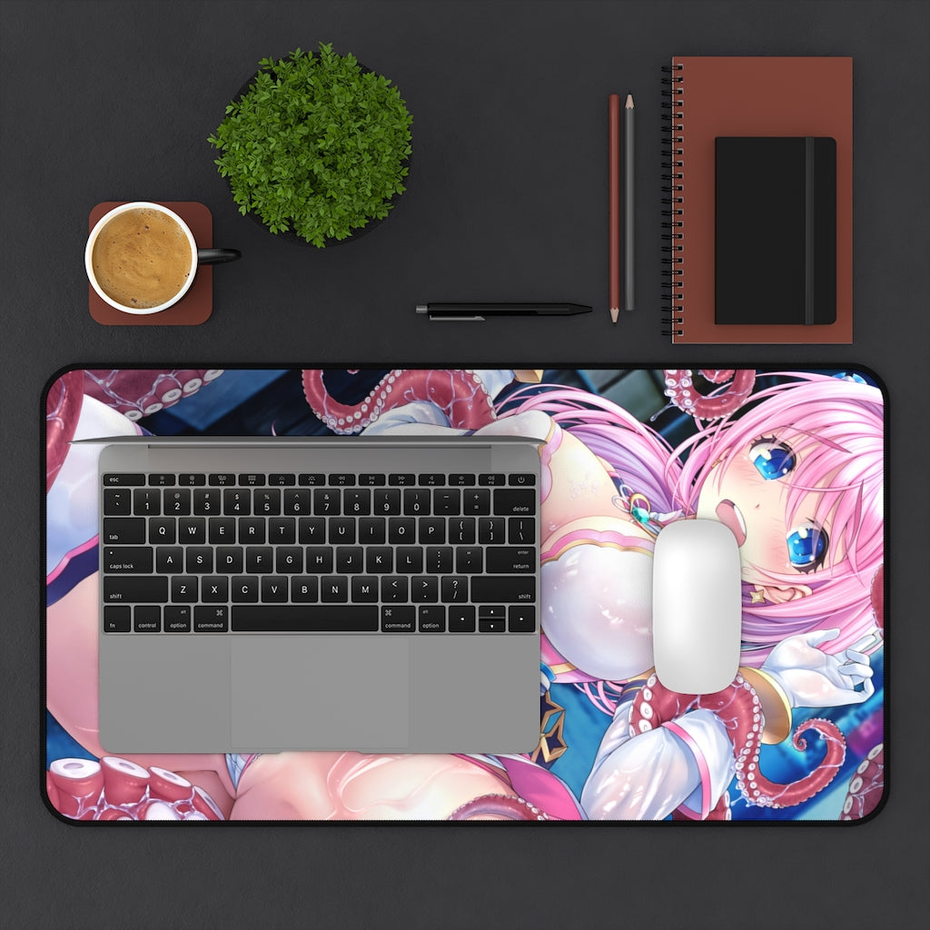 Aigan Tenshi Cheery Pink Hentai Tentacles Desk Mat - Non Slip Mousepad