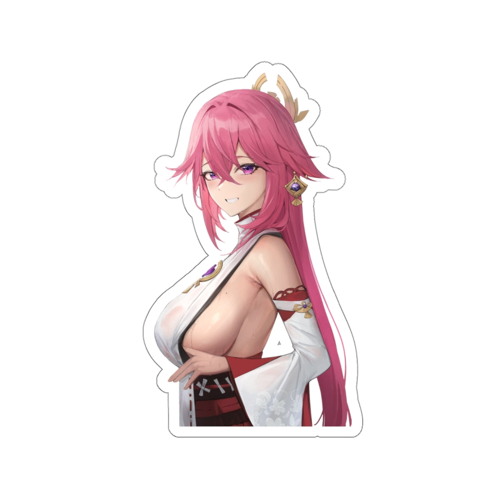 Side Boob Yae Miko Genshin Impact Ecchi Vinyl Decal Waterproof Sticker - Ecchi Vinyl Decal