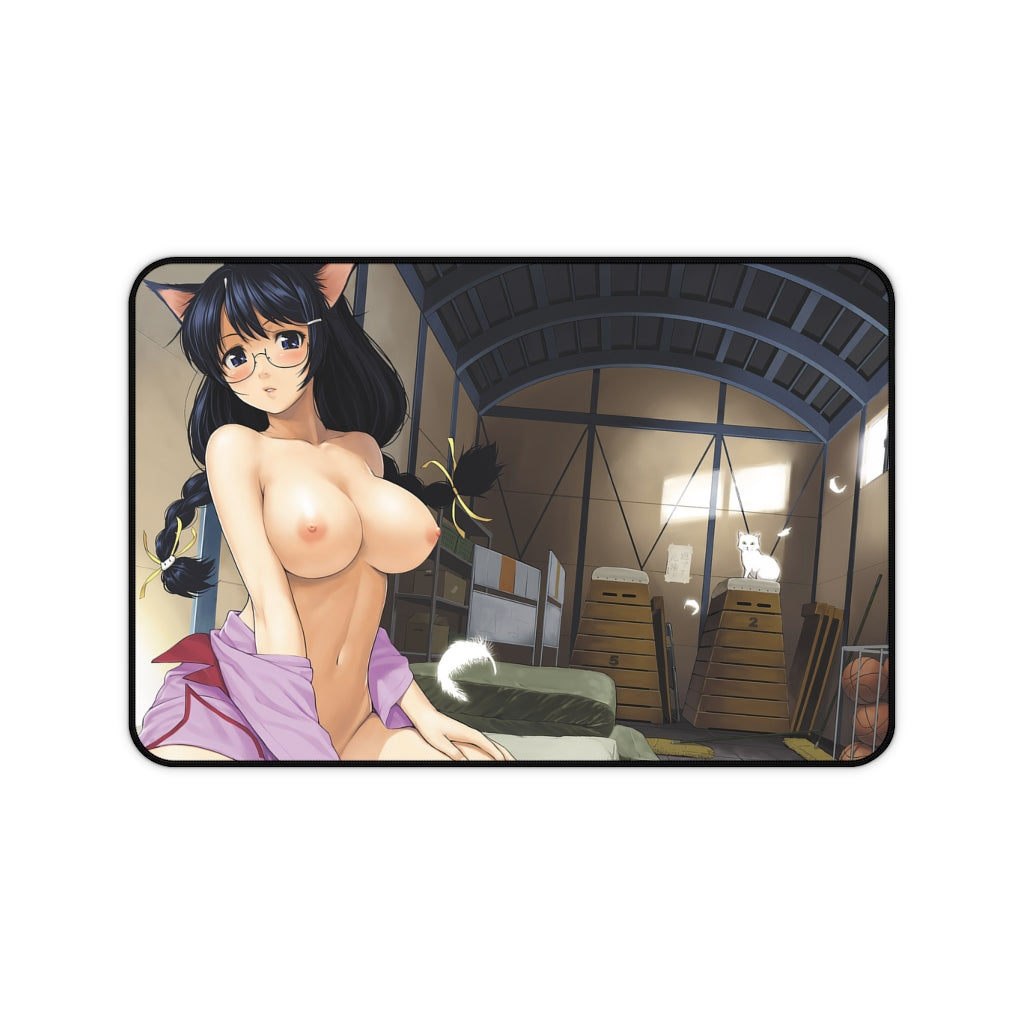 Monogatari Series Ecchi Mousepad - Tsubasa Hanekawa Boobs - Large Desk Mat - MTG Playmat