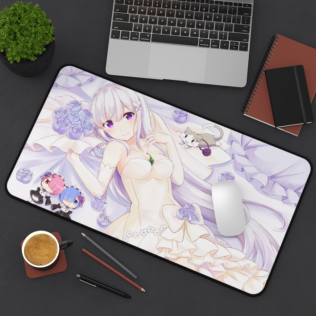 Re Zero Sexy Mousepad - Kawaii Emilia Desk Mat - Ecchi Playmat