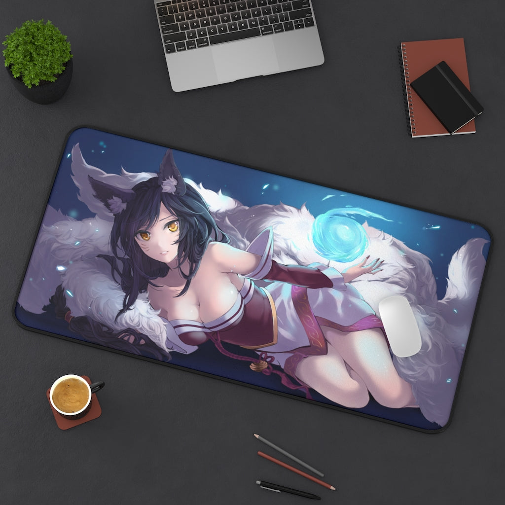 Ahri Anime Mousepad - Large Desk Mat - Ecchi Mouse Pad - MTG Playmat