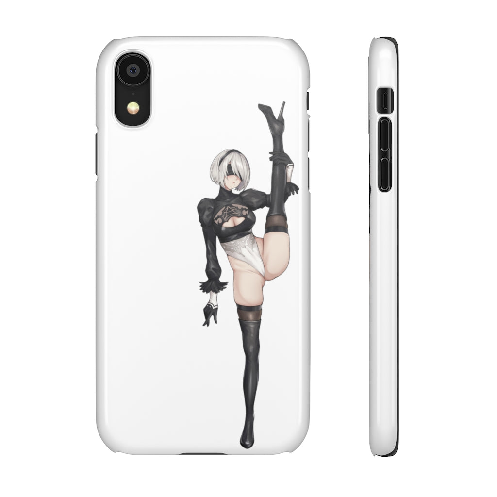 Nier Automata 2B Split Anime Phone Case -  Kawaii Aesthetic Snap Case