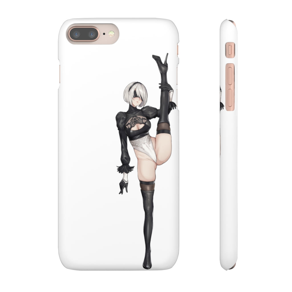 Nier Automata 2B Split Anime Phone Case -  Kawaii Aesthetic Snap Case