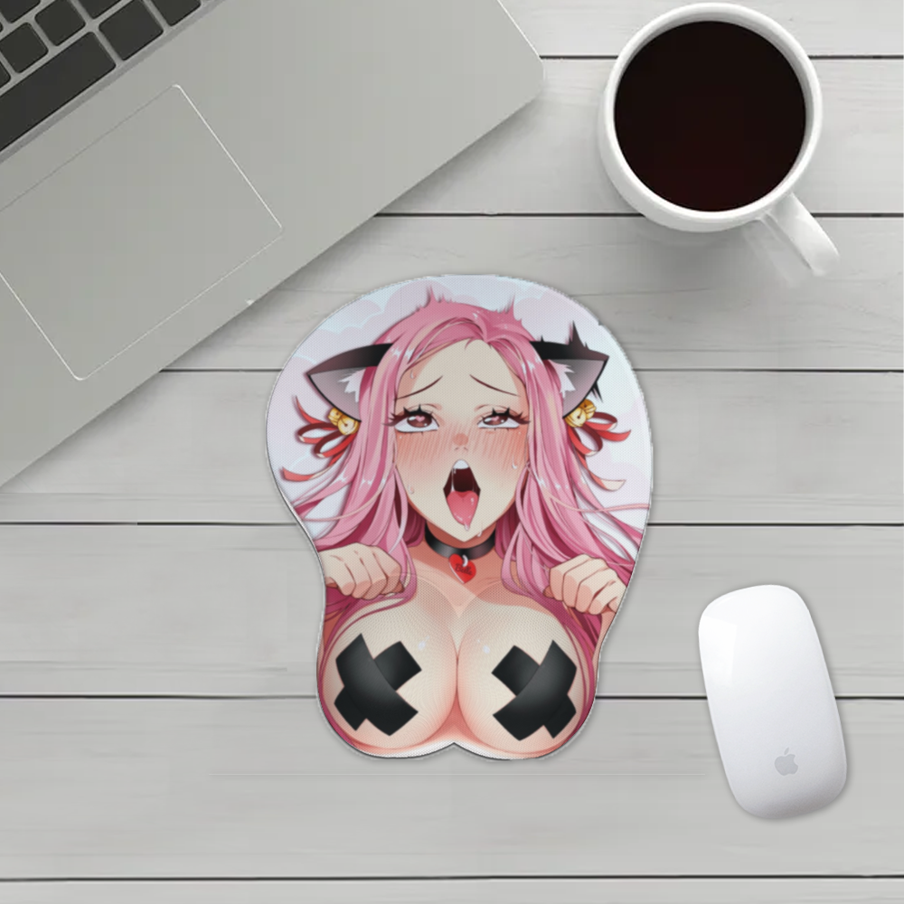 Anime 3D Boobs mousepad with Wrist Rest | Sexy Oppai Mouse pad for PC | Oppai mousepad with wrist support