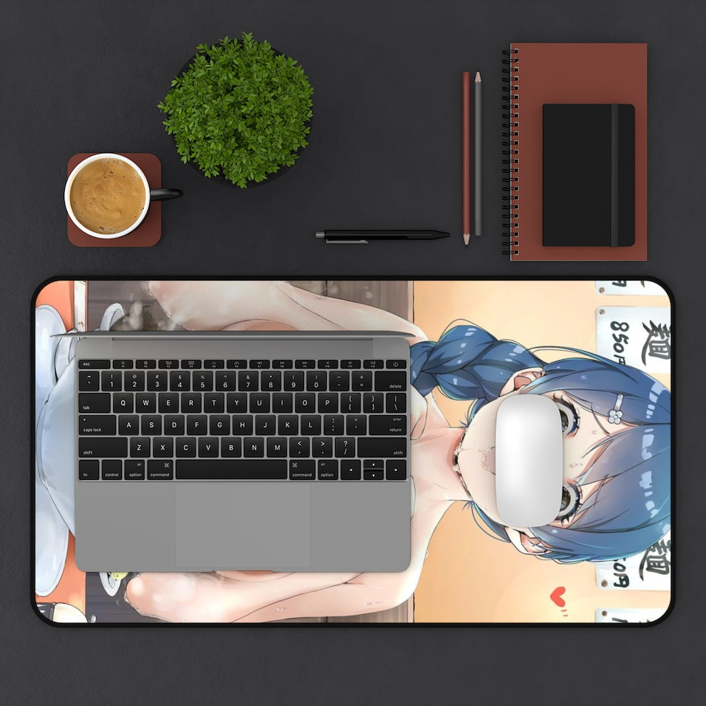 Food Wars Sexy Mousepad - Big Boobs Megumi Tadokoro Monster Ramen Challenge Desk Mat - Ecchi Playmat